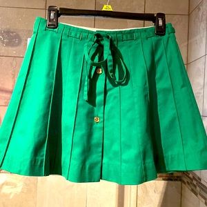 GREEN PLEATED mini Skirt